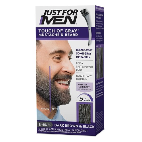 Touch gray mustache - of,